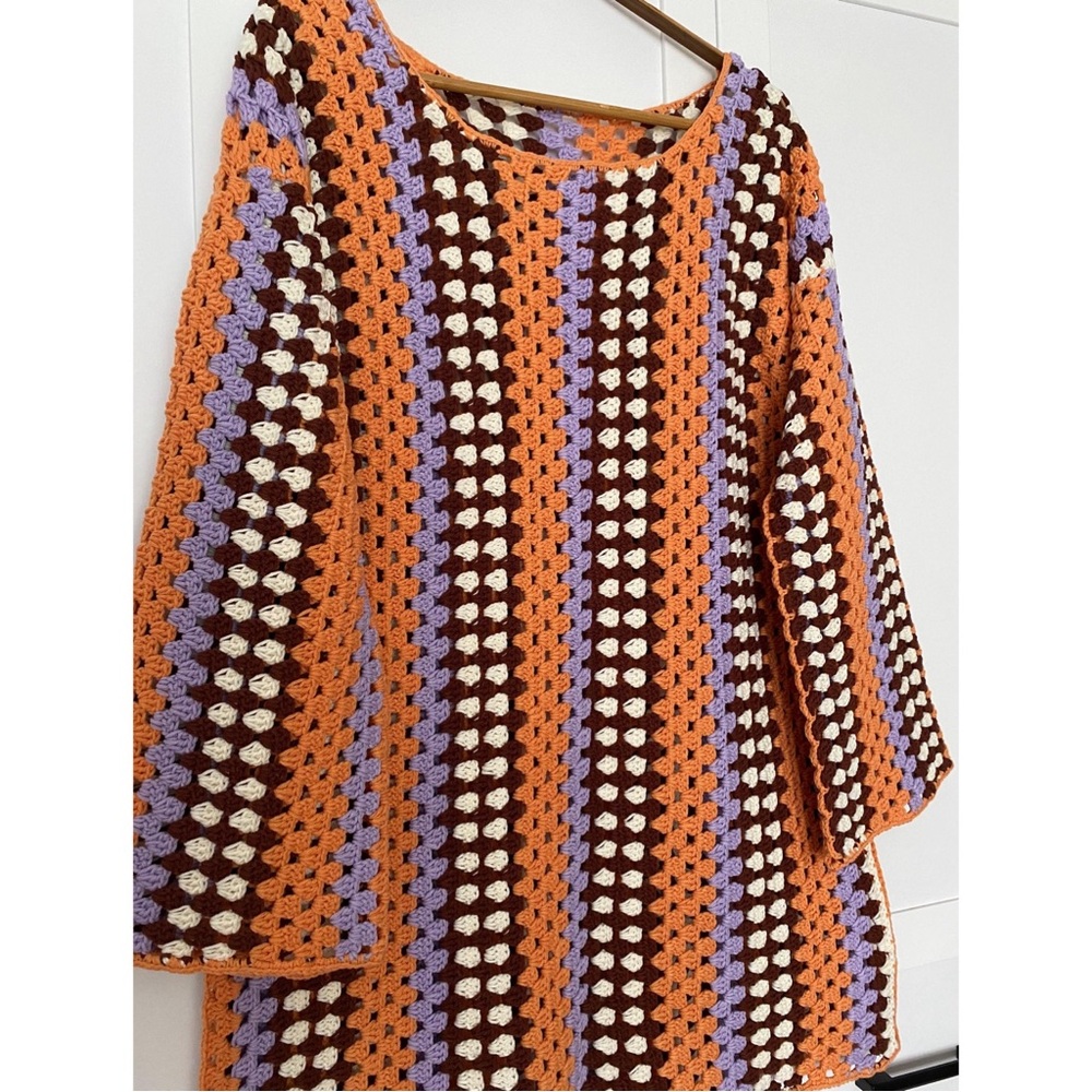 Multi colored crochet dress Taylor Swift look alike - size medium